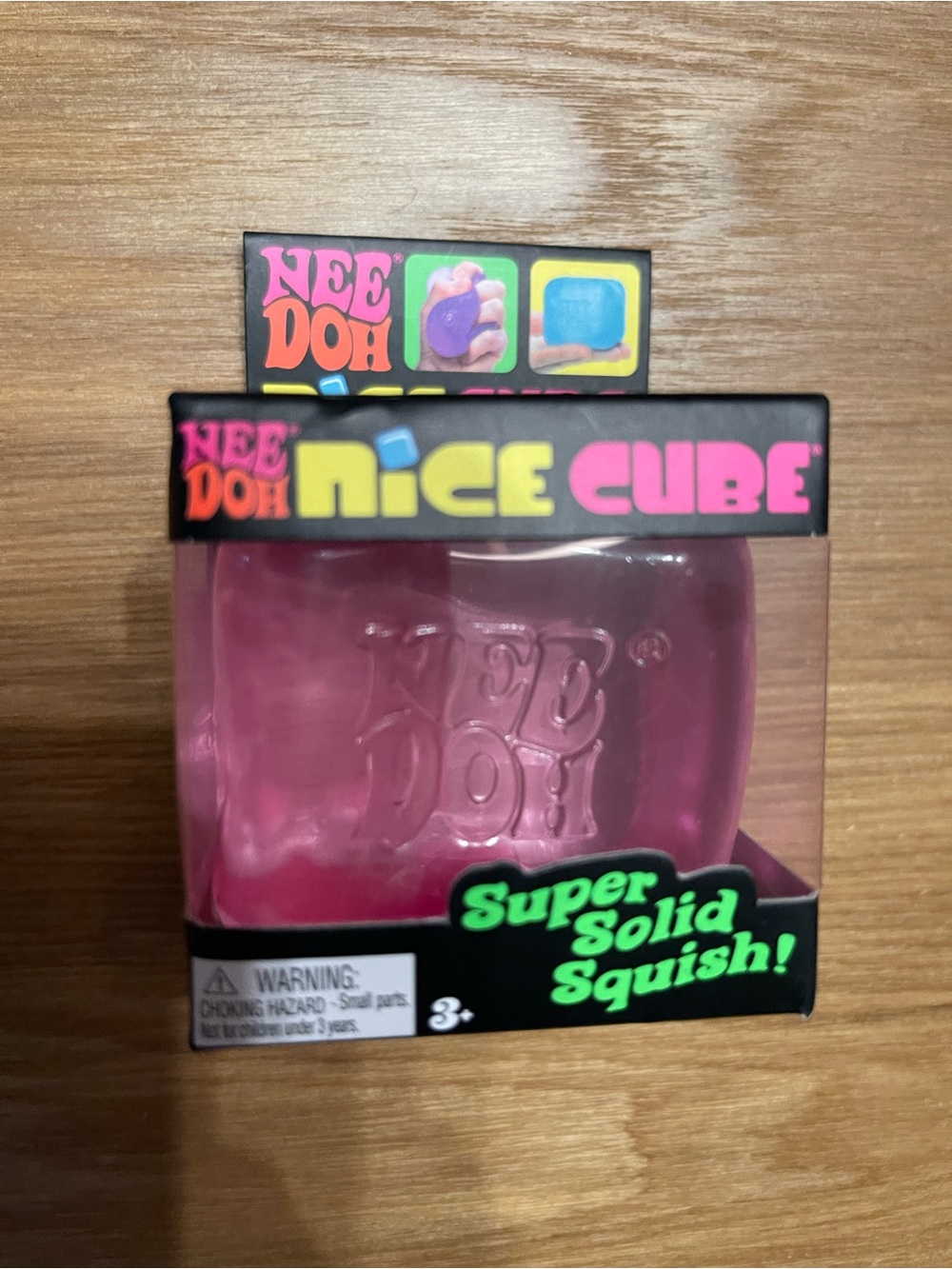 NeeDoh Nice Cube Kids Toy - Pink Super Solid Squish